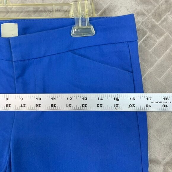 Ecru Womans 4 Office Dress Pants Bright Blue Skinny Ankle Mid Rise Stretch - Picture 7 of 15